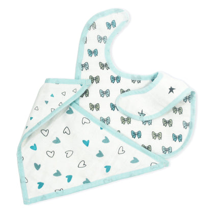 Blue Heart Feeding Bibs 2 Pcs