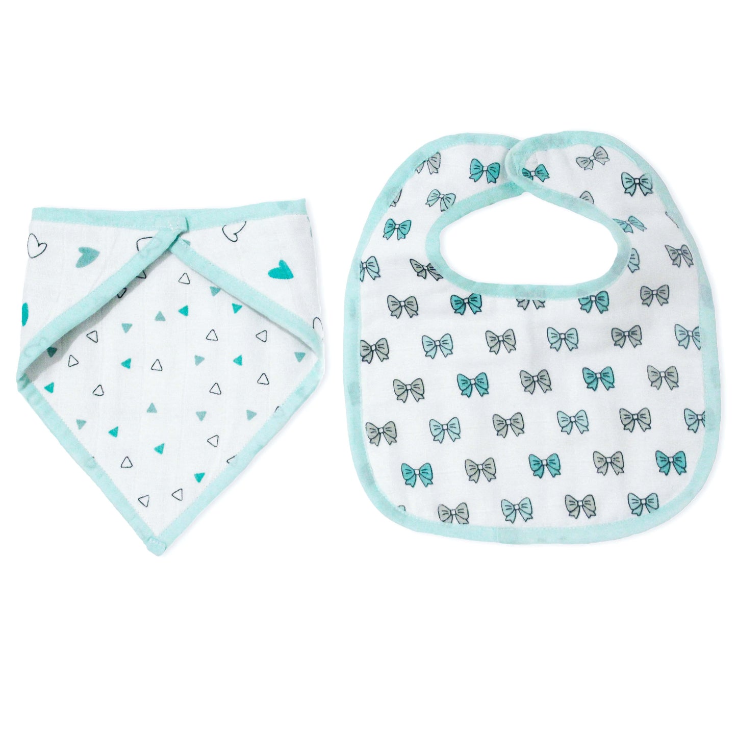 Blue Heart Feeding Bibs 2 Pcs