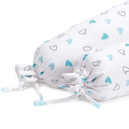 Blue Hearts Bolster  Pillow Set 1 Pcs