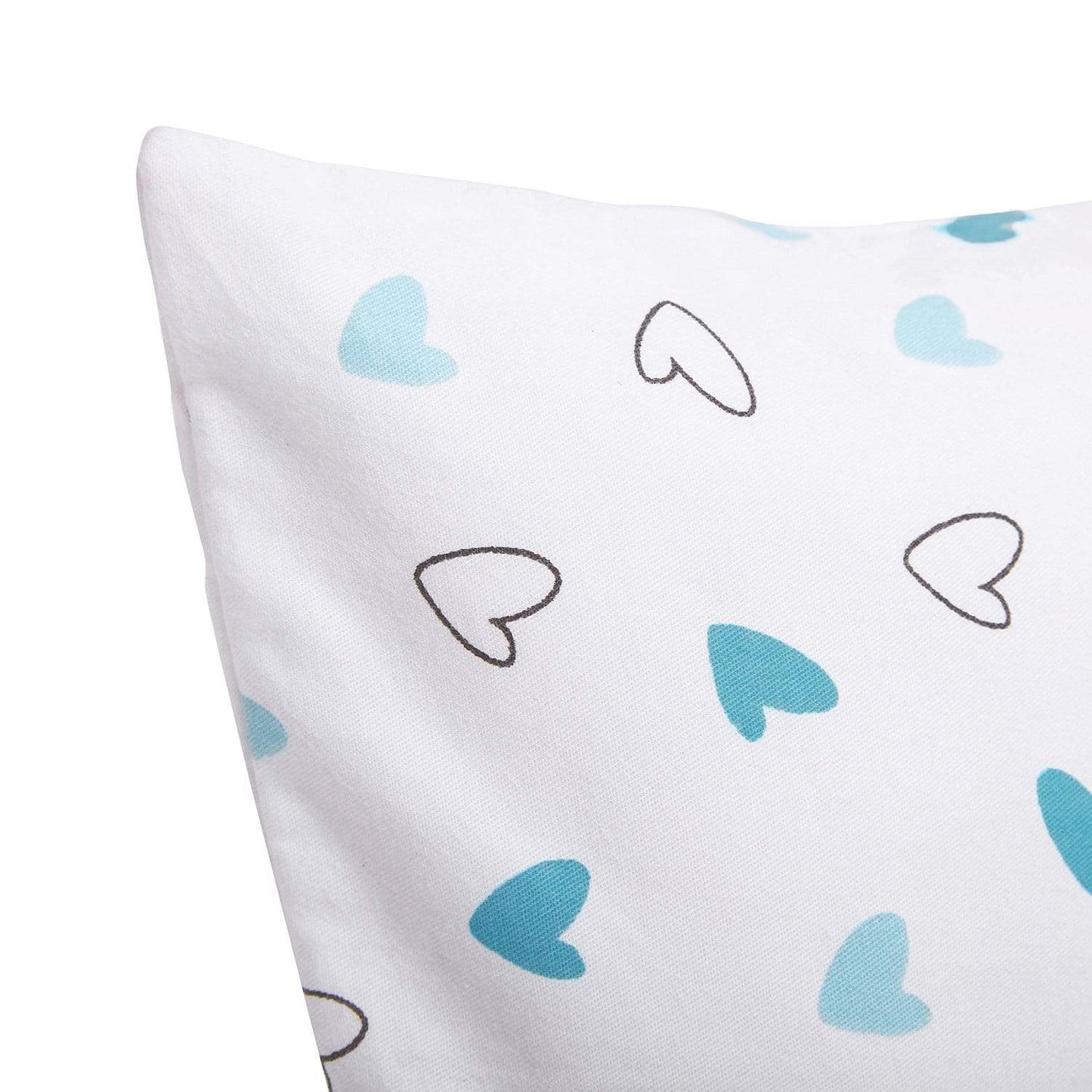 Blue Hearts Bolster  Pillow Set 1 Pcs
