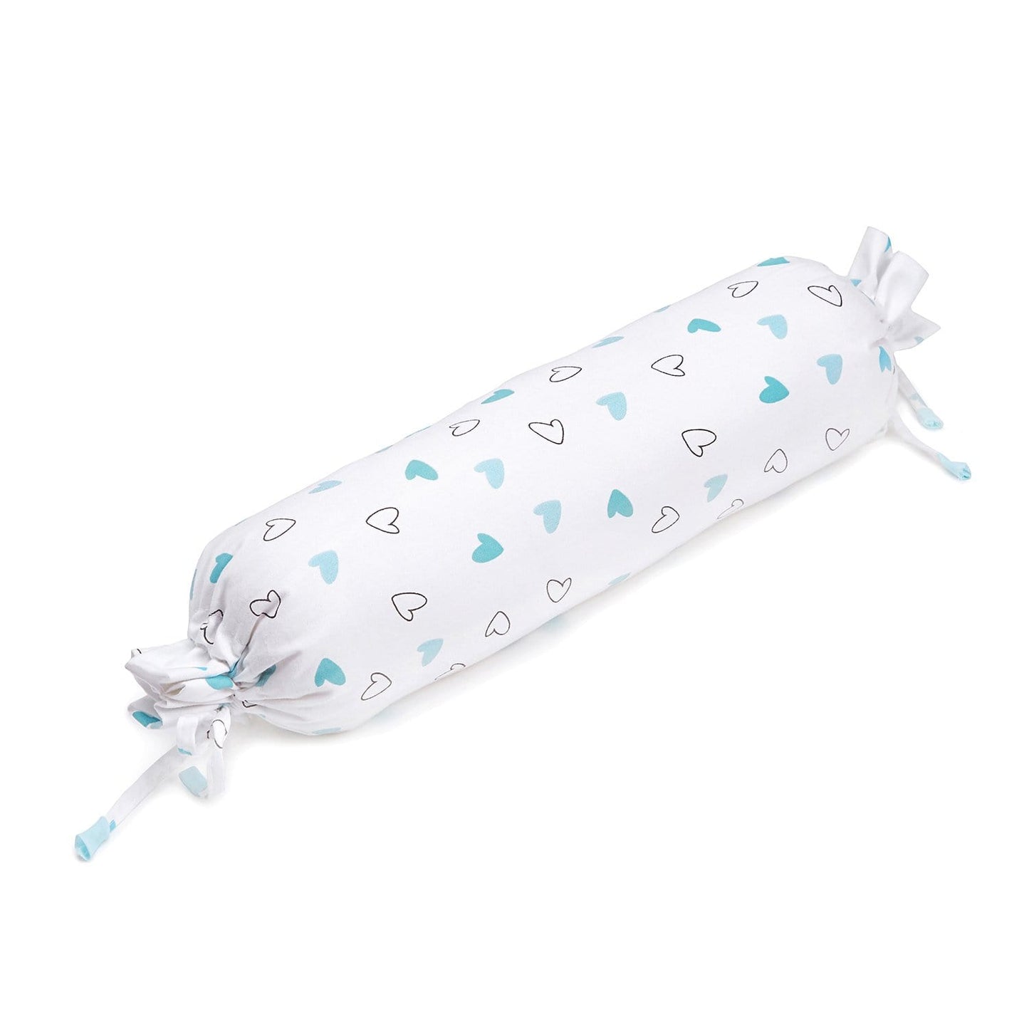 Blue Hearts Bolster  Pillow Set 1 Pcs