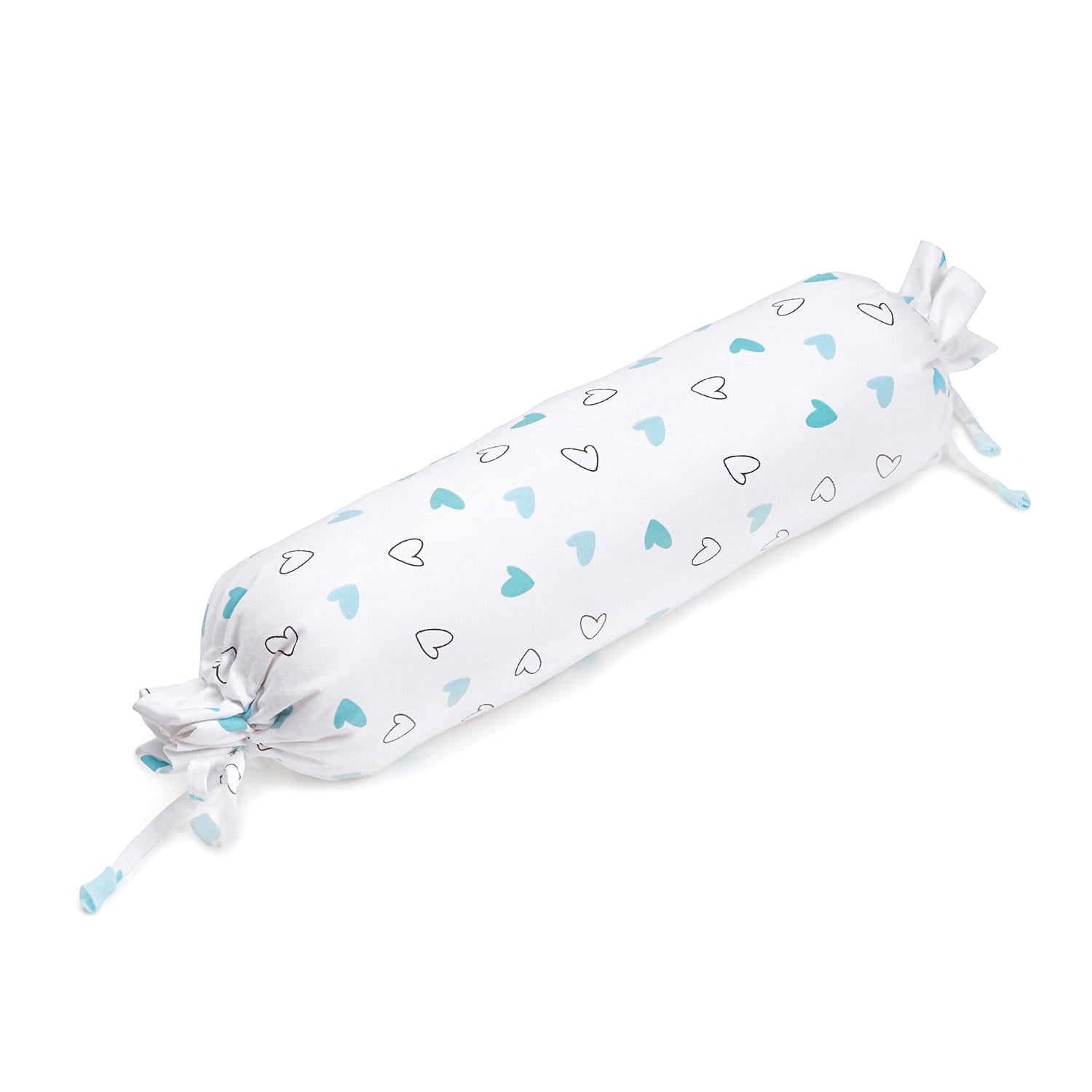 Blue Hearts Bolster  Pillow Set 1 Pcs