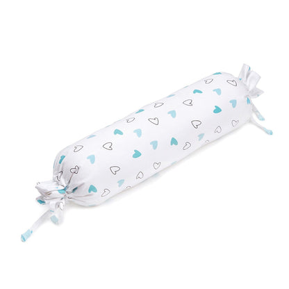 Blue Hearts Bolster  Pillow Set 1 Pcs