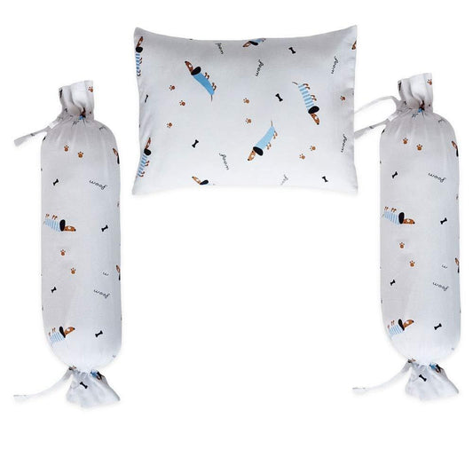 Blue Poodle Bolster Pillow Set 1 Pcs