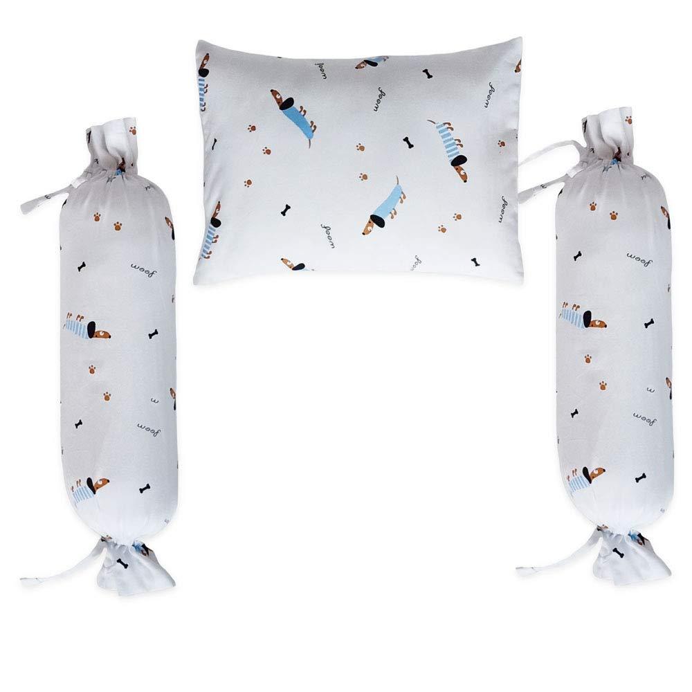 Blue Poodle Bolster  Pillow Set 1 Pcs