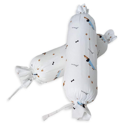 Blue Poodle Bolster  Pillow Set 1 Pcs