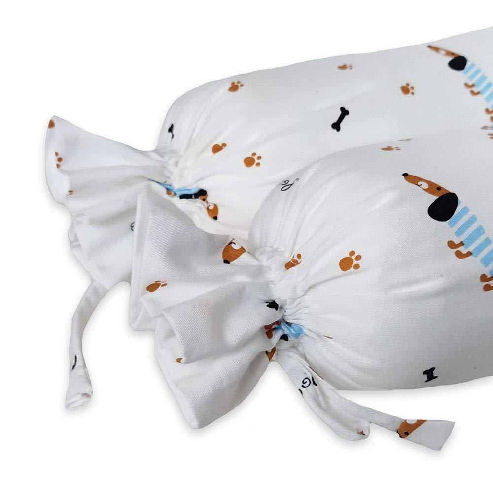 Blue Poodle Bolster  Pillow Set 1 Pcs