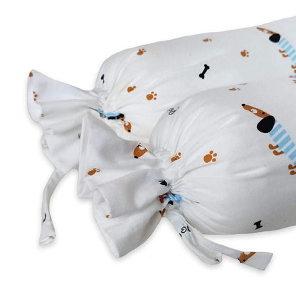 Blue Poodle Bolster  Pillow Set 1 Pcs