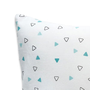 Blue Triangles Bolster  Pillow Set 1 Pcs