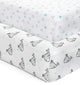 Blue Whale and Triangles Crib Sheets 2 Pcs