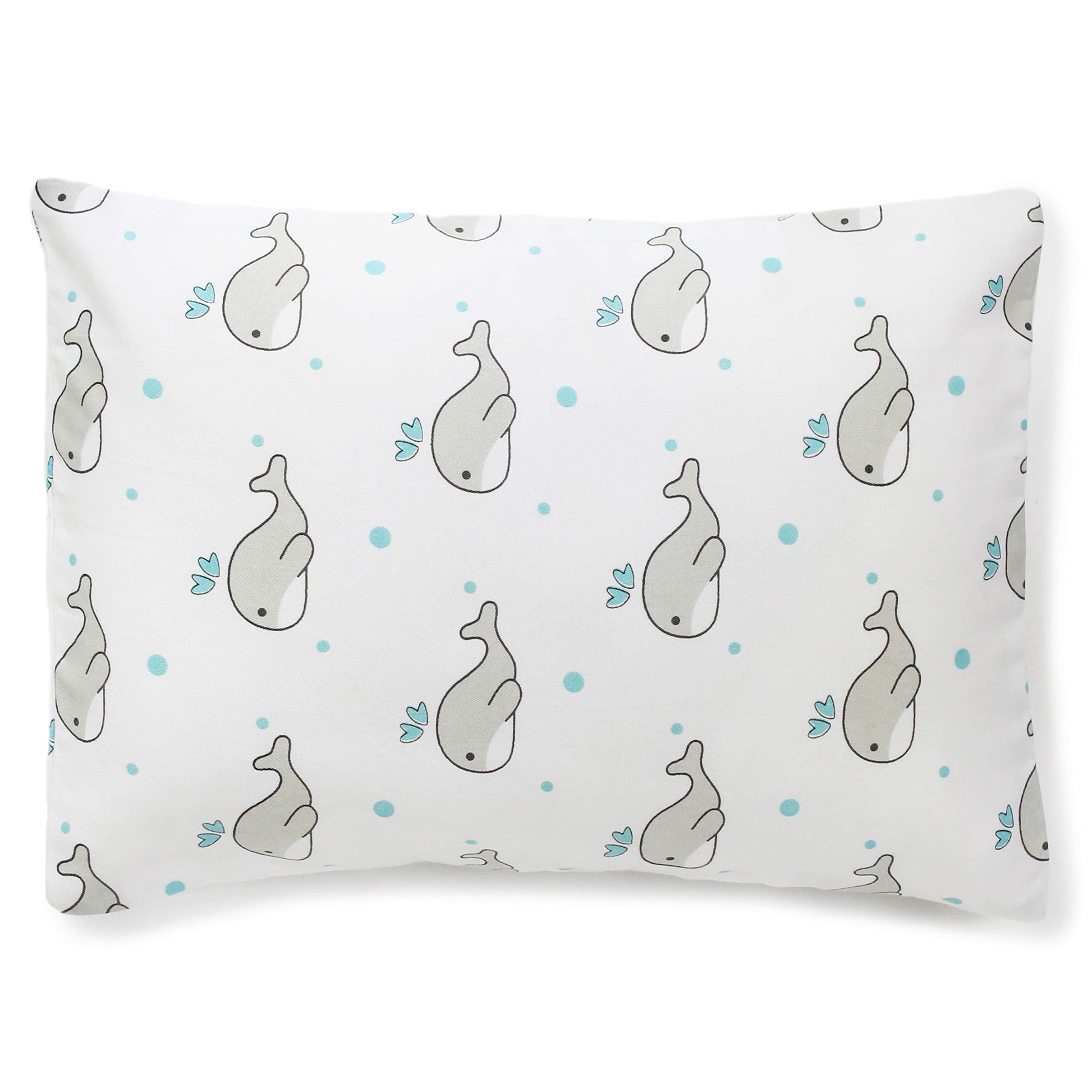 Grey Whale with Blue Dots Bolster  Pillow Set 1 Pcs