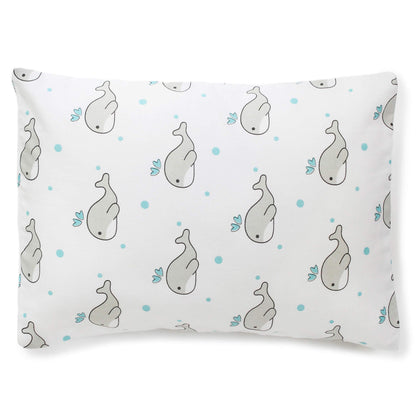 Grey Whale with Blue Dots Bolster  Pillow Set 1 Pcs