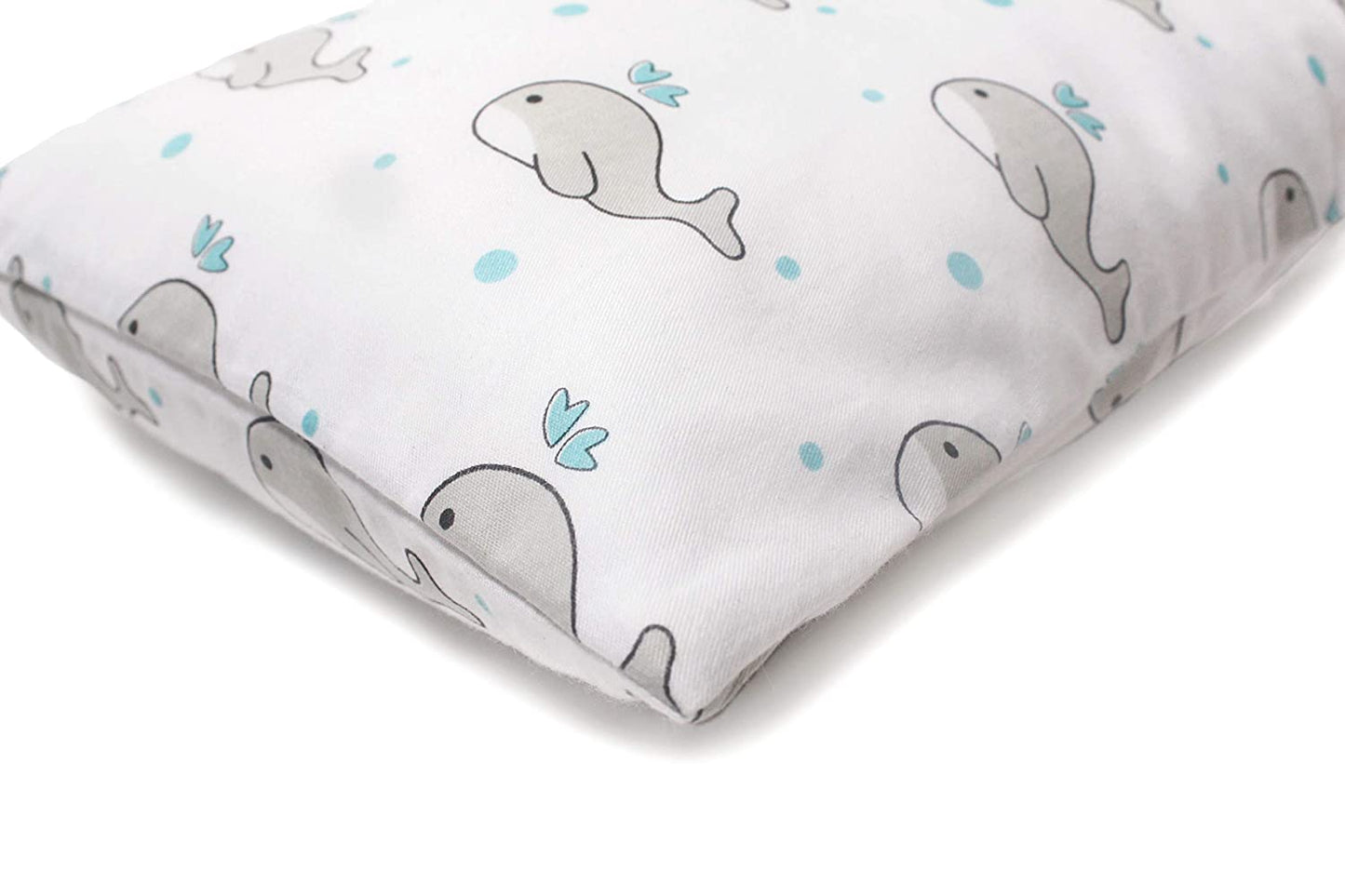 Grey Whale with Blue Dots Bolster  Pillow Set 1 Pcs