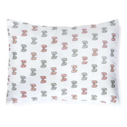 Pink Bow Bolster  Pillow Set 1 Pcs