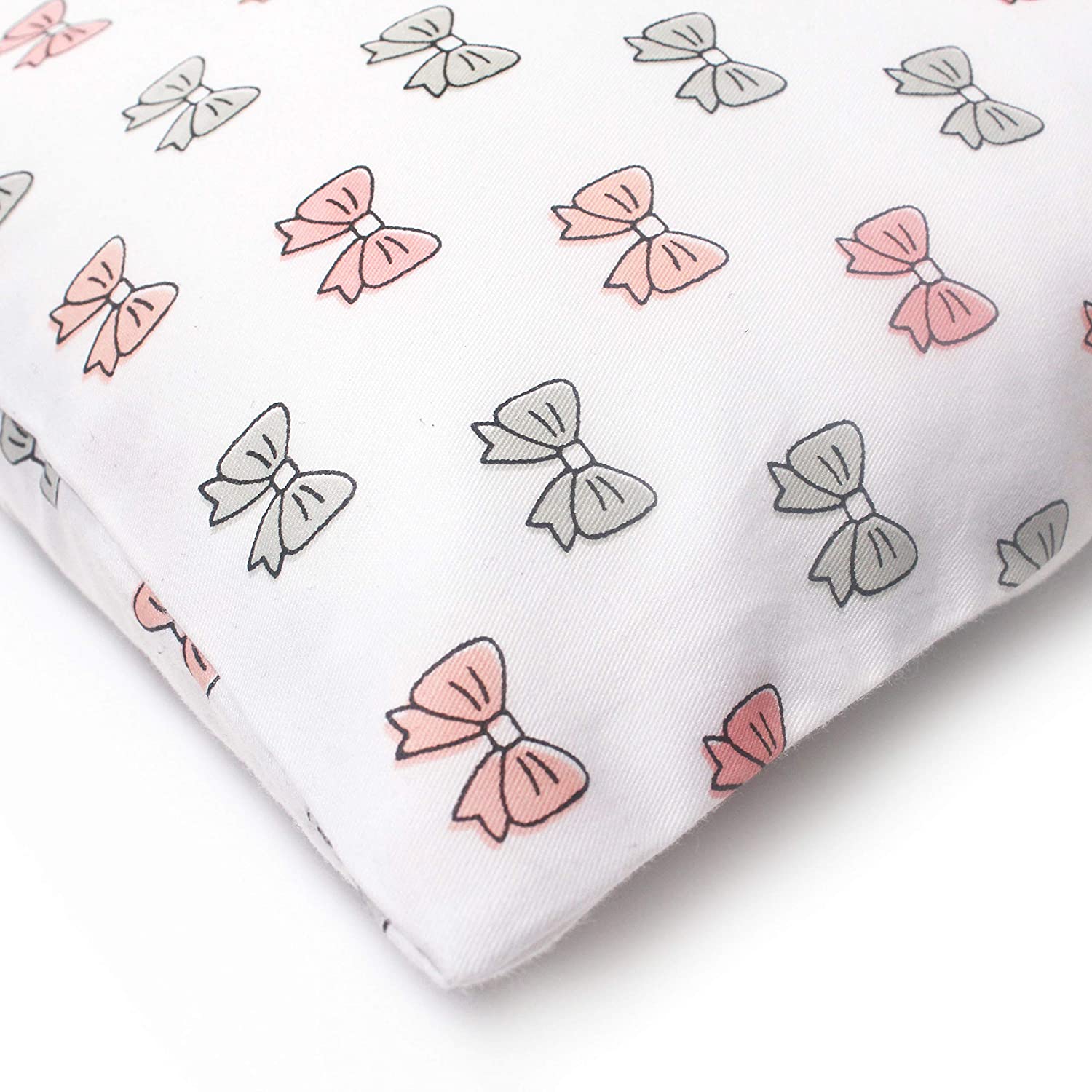 Pink Bow Bolster  Pillow Set 1 Pcs