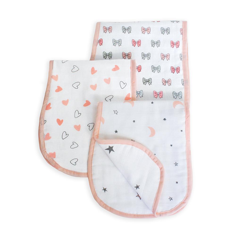 Pink Burp Cloth 3 Pcs