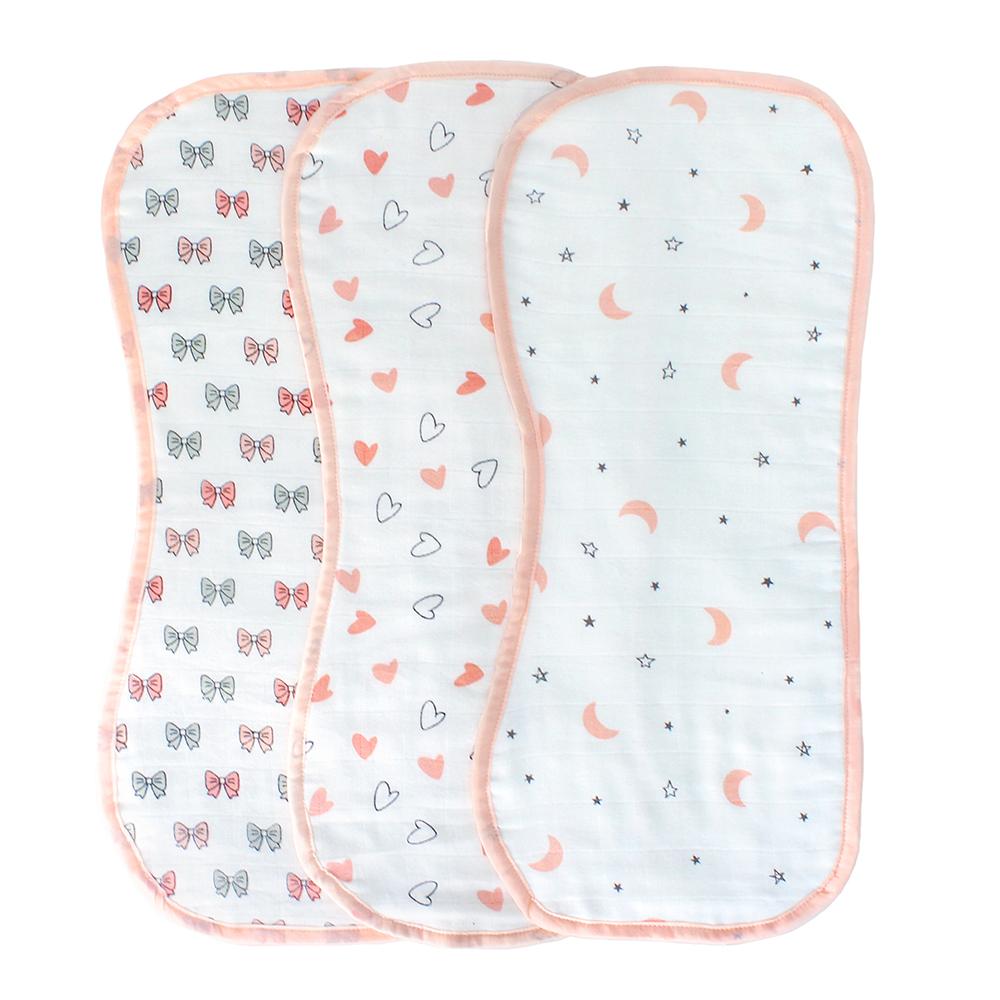 Pink Burp Cloth 3 Pcs