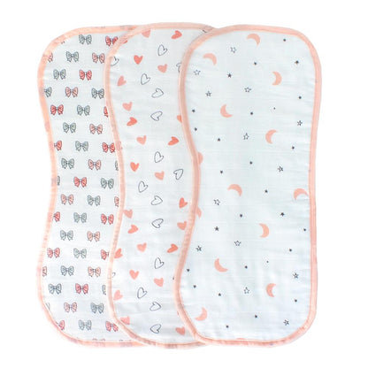 Pink Burp Cloth 3 Pcs