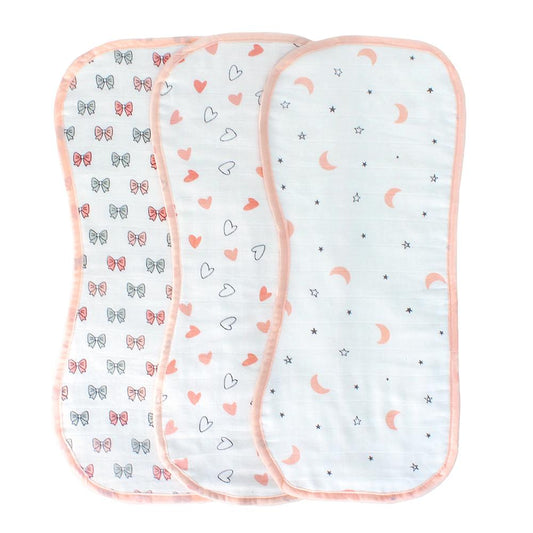 Pink Burp Cloth 3 Pcs