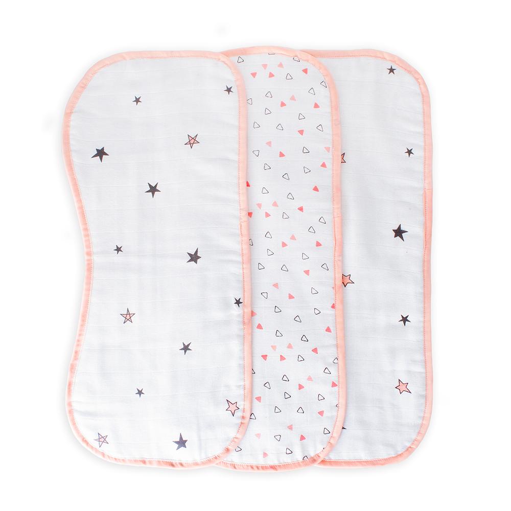 Pink Burp Cloth 3 Pcs
