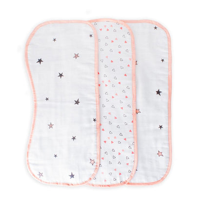 Pink Burp Cloth 3 Pcs