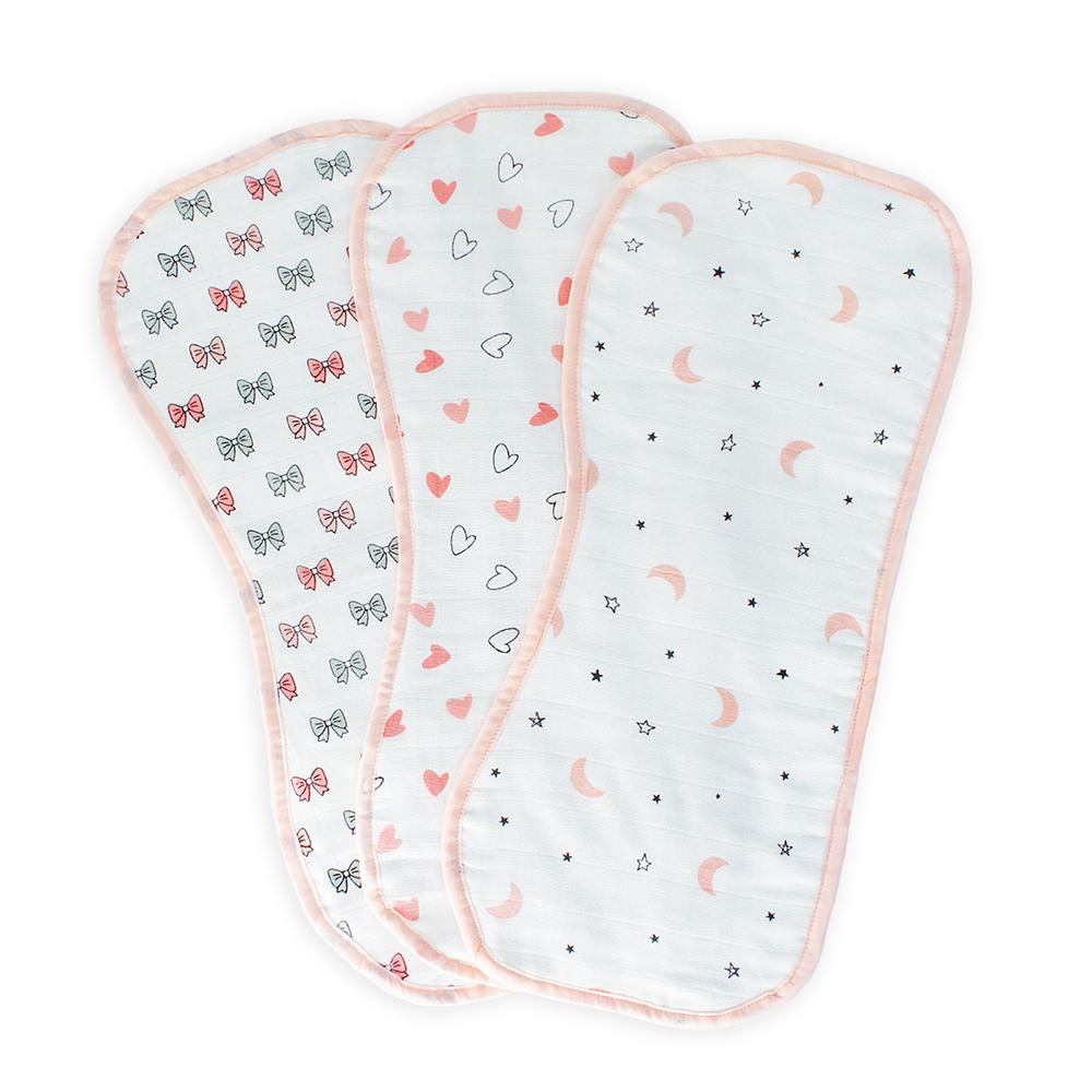 Pink Burp Cloth 3 Pcs