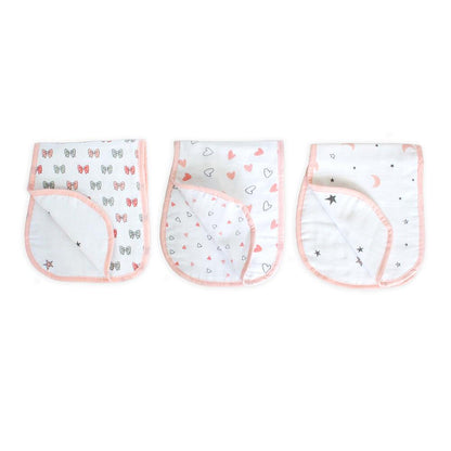 Pink Burp Cloth 3 Pcs