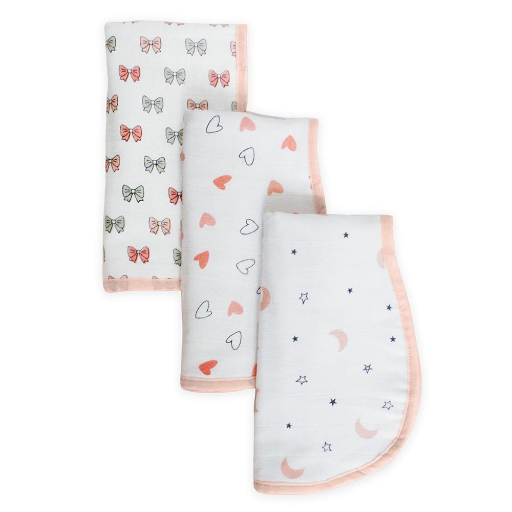 Pink Burp Cloth 3 Pcs