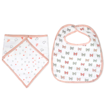 Pink Heart Feeding Bibs 2 Pcs