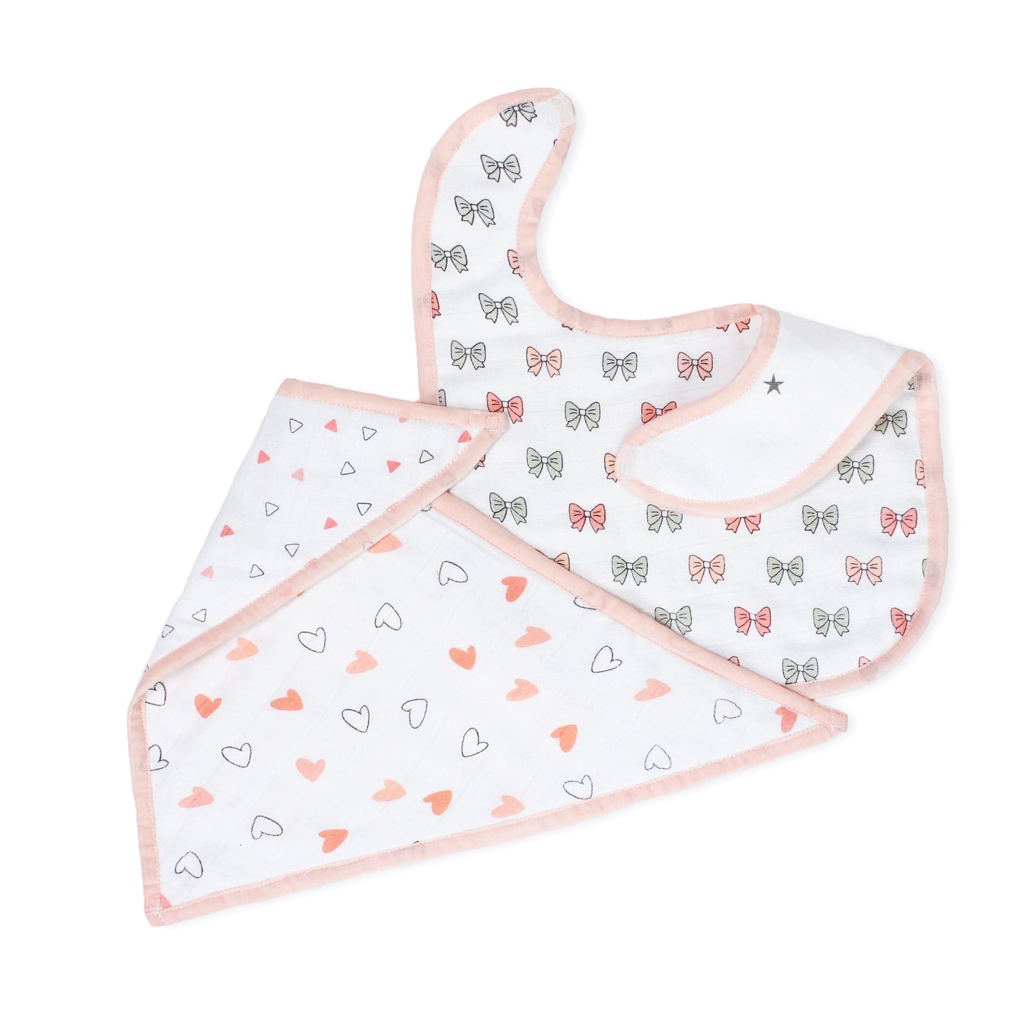 Pink Heart Feeding Bibs 2 Pcs