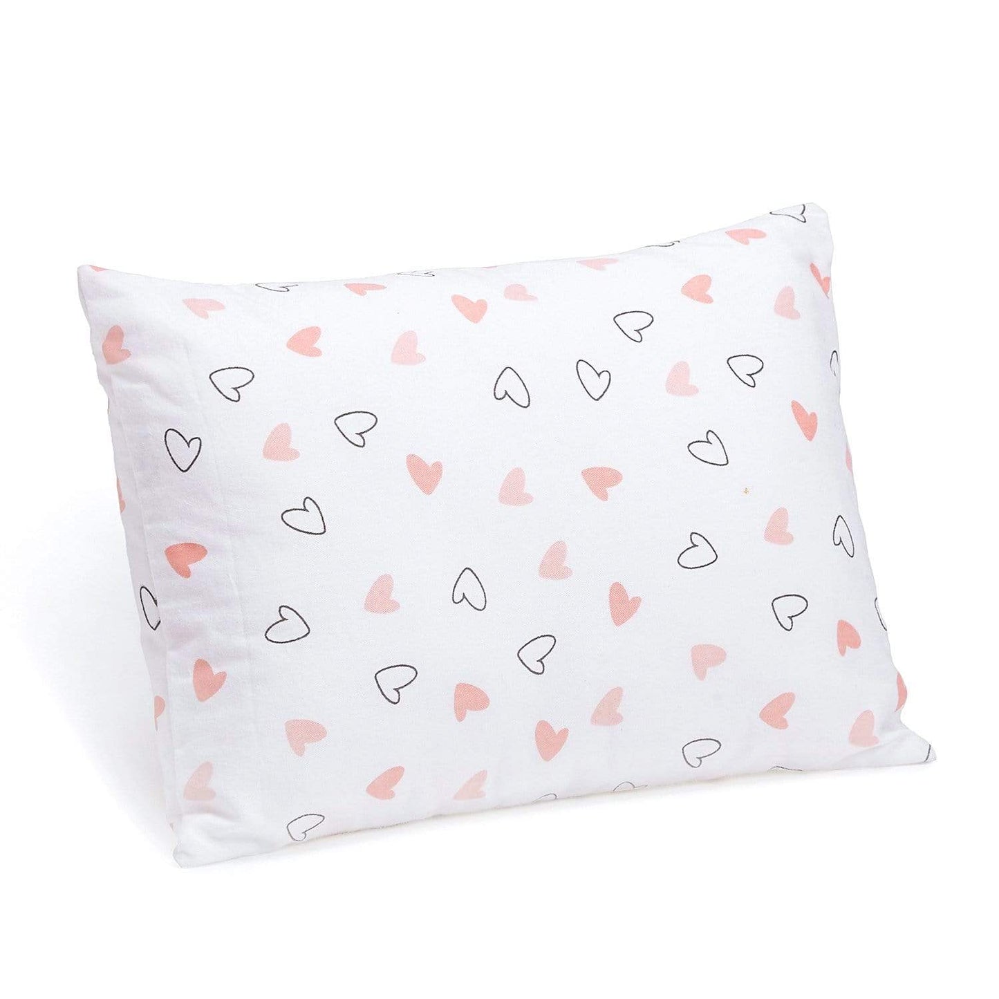 Pink Hearts Bolster  Pillow Set 1 Pcs