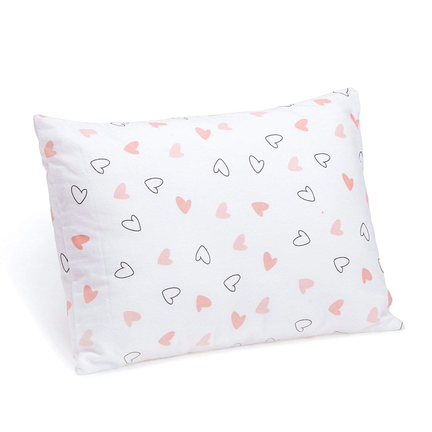 Pink Hearts Bolster  Pillow Set 1 Pcs