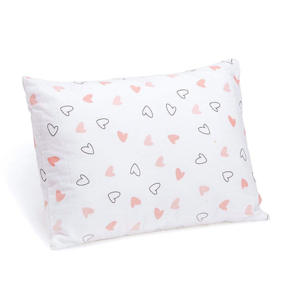 Pink Hearts Bolster  Pillow Set 1 Pcs