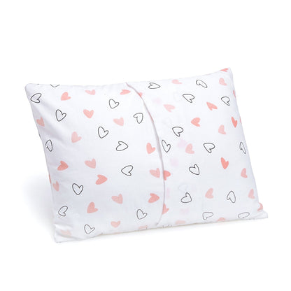Pink Hearts Bolster  Pillow Set 1 Pcs