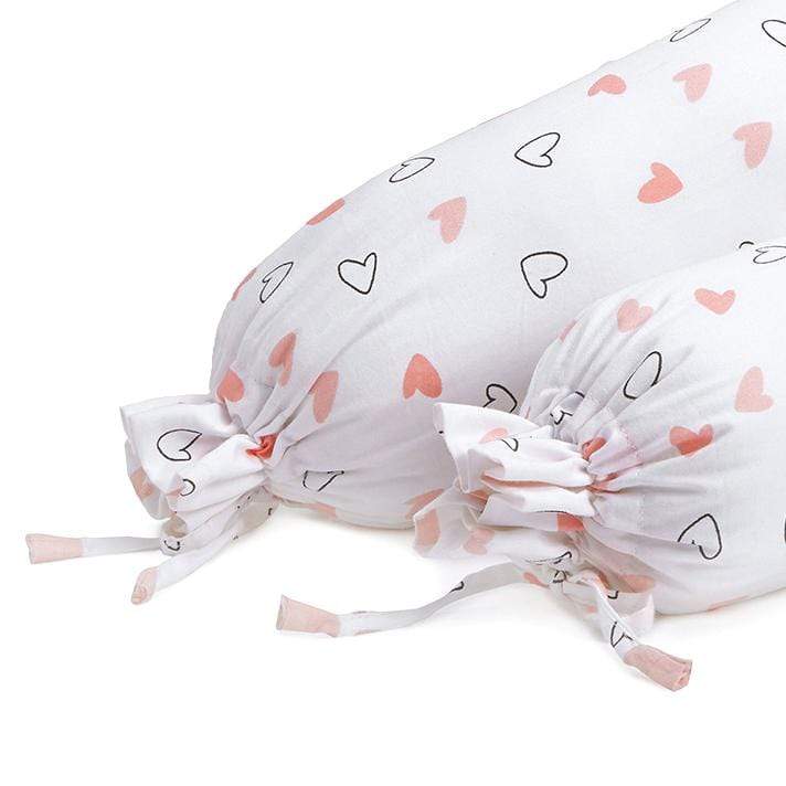 Pink Hearts Bolster  Pillow Set 1 Pcs