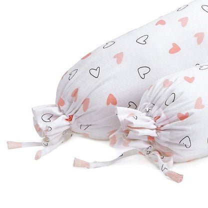 Pink Hearts Bolster  Pillow Set 1 Pcs