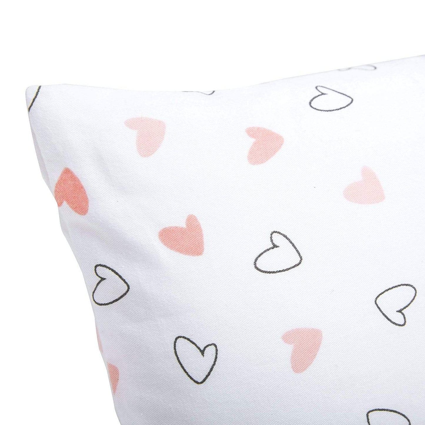 Pink Hearts Bolster  Pillow Set 1 Pcs