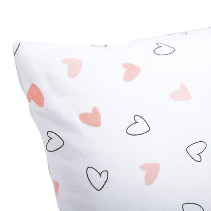 Pink Hearts Bolster  Pillow Set 1 Pcs
