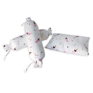 Pink Poodle Bolster  Pillow Set 1 Pcs