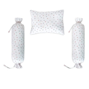 Pink Triangles Bolster  Pillow Set 1 Pcs