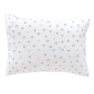 Pink Triangles Bolster  Pillow Set 1 Pcs
