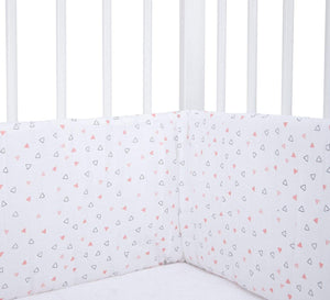 Pink Triangles Cot Bumper