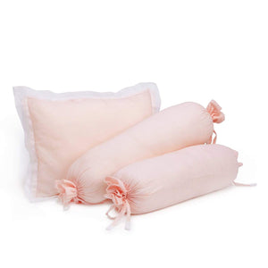 Solid Pink Bolster  Pillow Set 1 Pcs