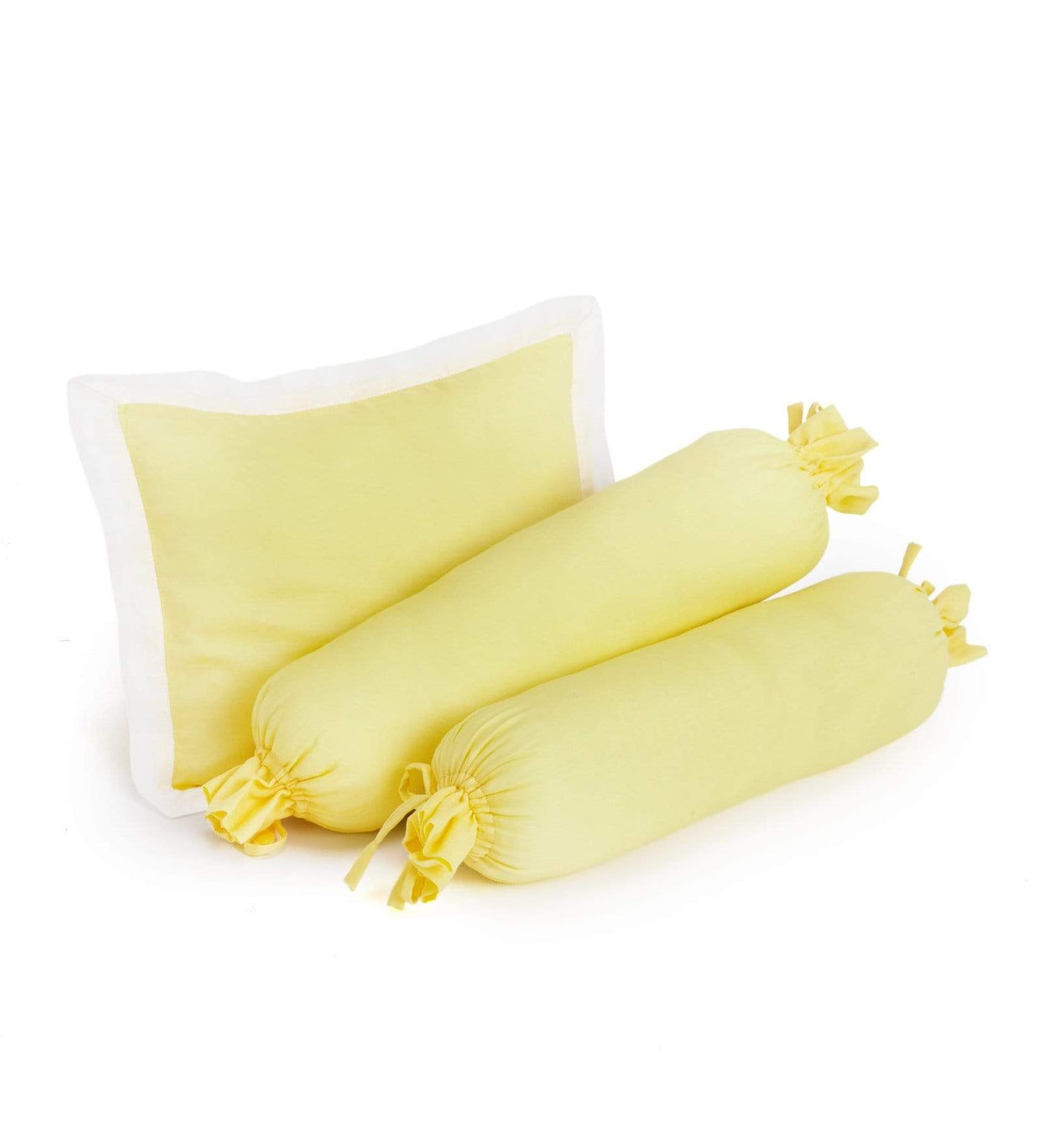 Solid Yellow Bolster  Pillow Set 1 Pcs