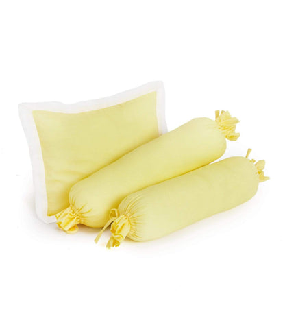 Solid Yellow Bolster  Pillow Set 1 Pcs